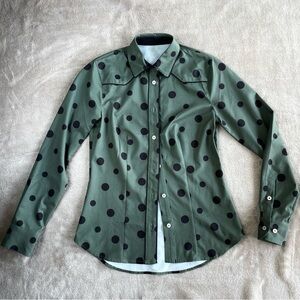 Dover Green Polka Dot Button-Up Shirt XS